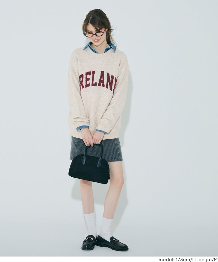 馬海毛風格LOGO針織毛衣