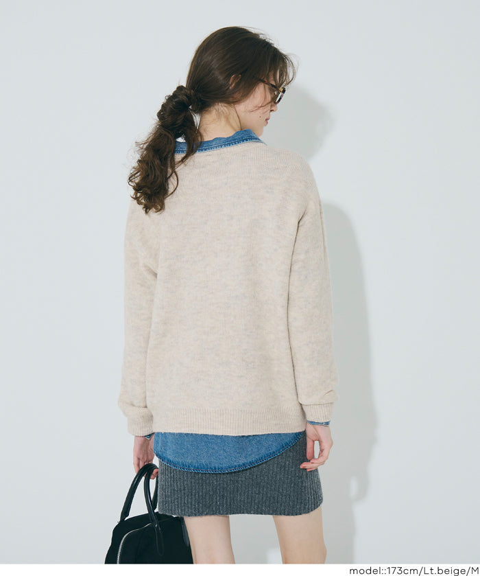 馬海毛風格LOGO針織毛衣