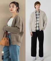 扎實感面料V領針織衫