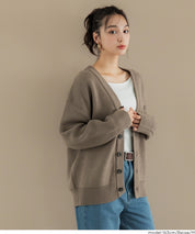 扎實感面料V領針織衫