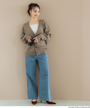 扎實感面料V領針織衫