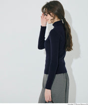 可水洗安哥拉觸感高領針織上衣