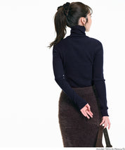 可水洗安哥拉觸感高領針織上衣