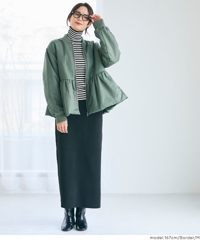 可水洗安哥拉觸感高領針織上衣