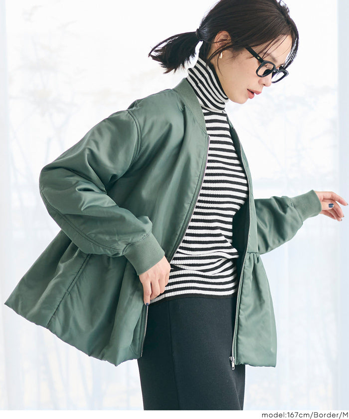 可水洗安哥拉觸感高領針織上衣