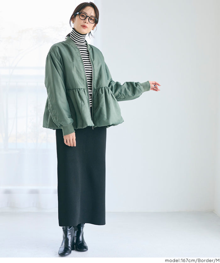 可水洗安哥拉觸感高領針織上衣