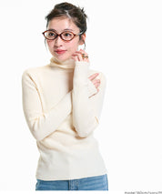 可水洗安哥拉觸感高領針織上衣