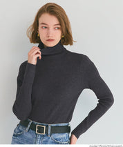 可水洗安哥拉觸感高領針織上衣