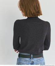 可水洗安哥拉觸感高領針織上衣