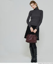 可水洗安哥拉觸感高領針織上衣