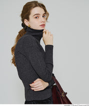 可水洗安哥拉觸感高領針織上衣