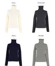 可水洗安哥拉觸感高領針織上衣