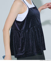 水鑽絲絨吊帶背心
