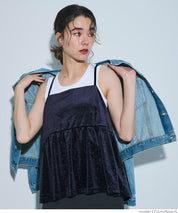 水鑽絲絨吊帶背心