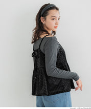 水鑽絲絨吊帶背心