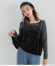 水鑽絲絨吊帶背心