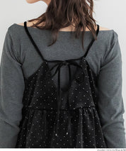 水鑽絲絨吊帶背心