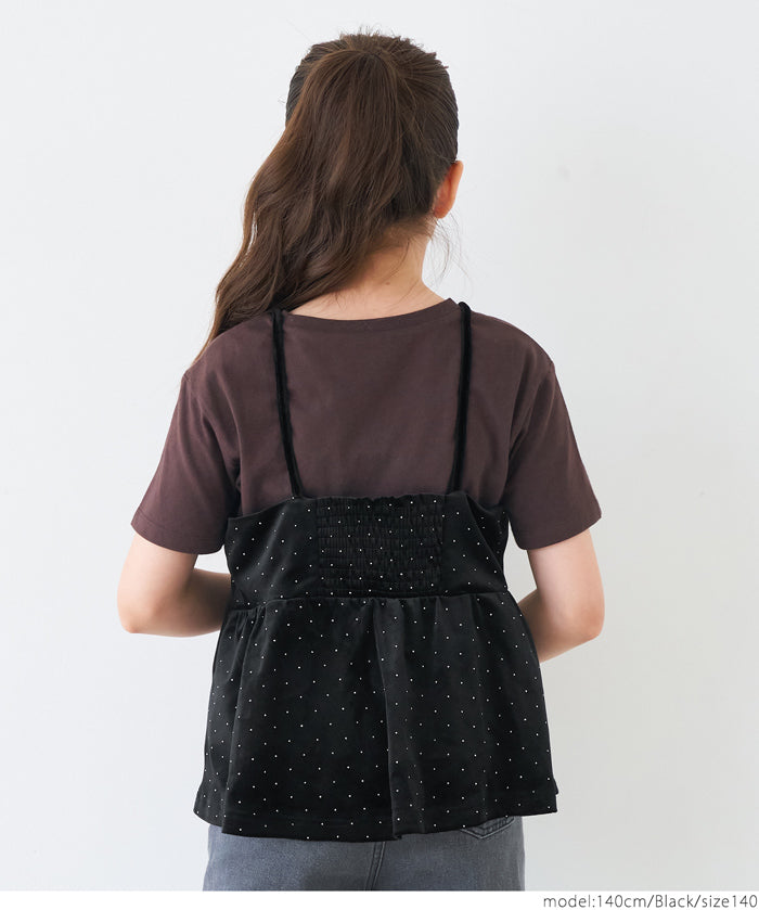 親子同款 童裝 水鑽絲絨吊帶背心