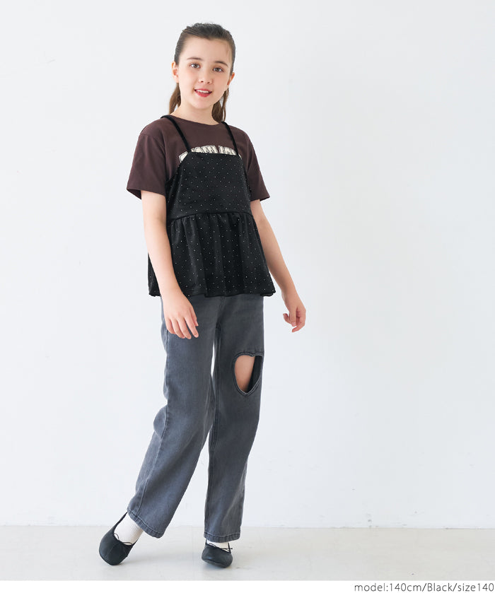 親子同款 童裝 水鑽絲絨吊帶背心