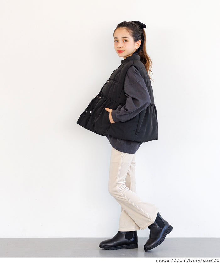 童裝 親子同款 絲絨側線喇叭褲