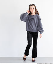 童裝 親子同款 絲絨側線喇叭褲