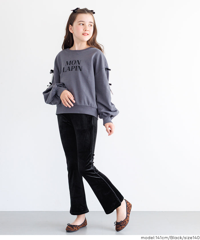 童裝 親子同款 絲絨側線喇叭褲