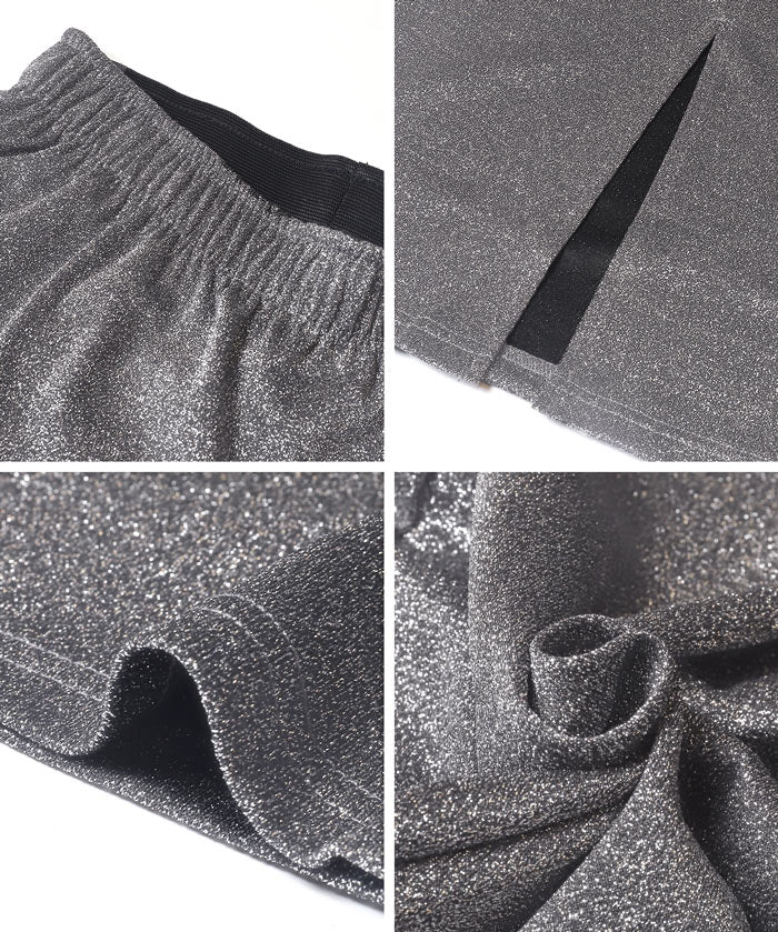 細閃面料彈性直筒裙