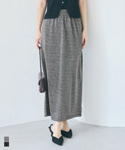 細閃面料彈性直筒裙