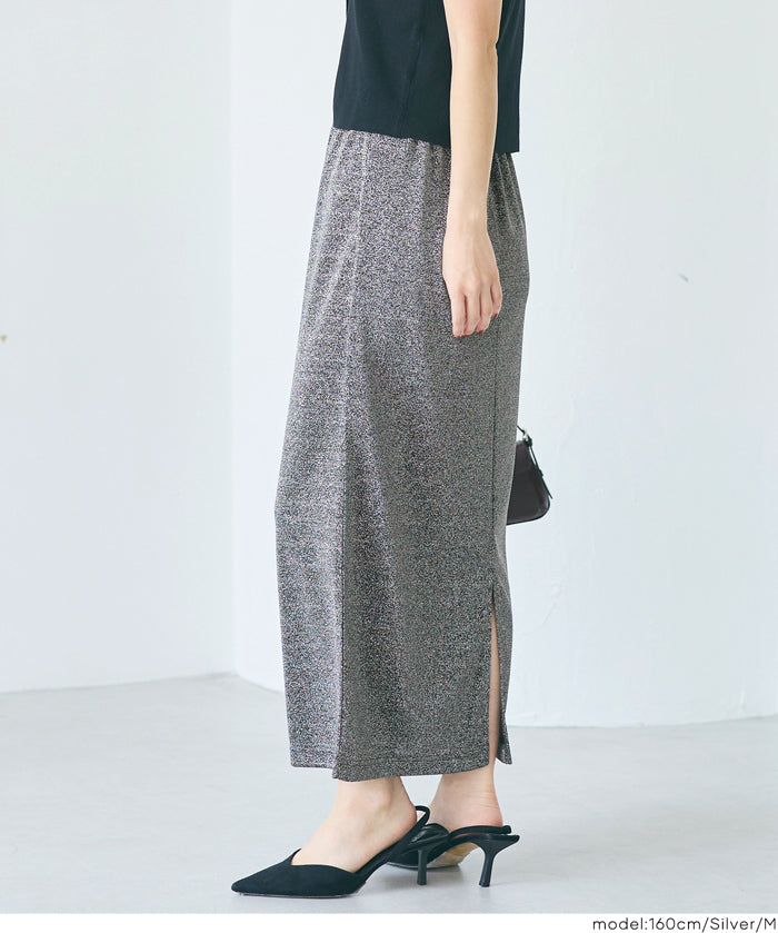 細閃面料彈性直筒裙