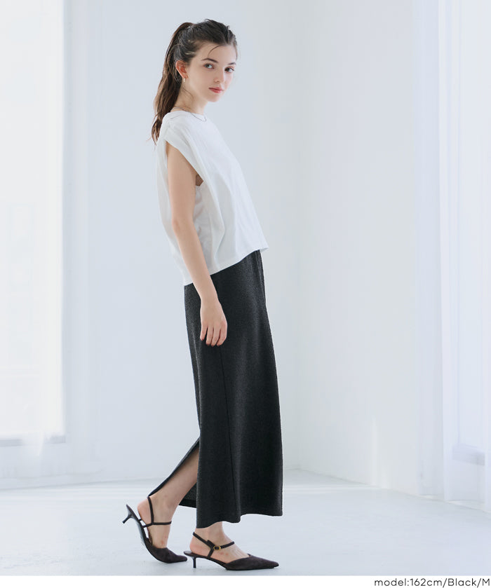 細閃面料彈性直筒裙