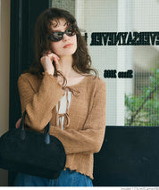 波紋皺褶蝴蝶結綁帶外套