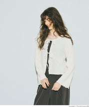 波紋皺褶蝴蝶結綁帶外套