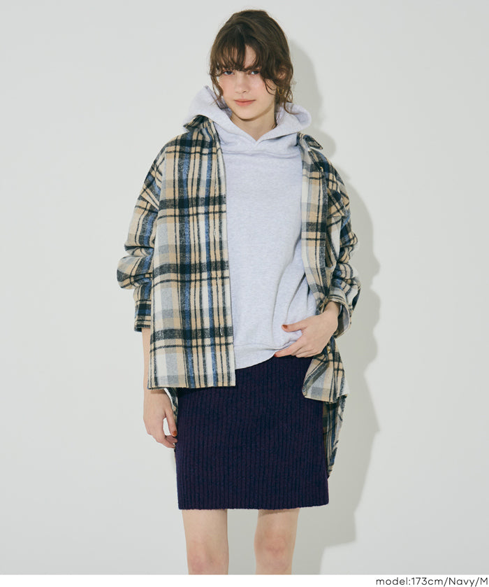 縮絨針織迷你裙 可配套