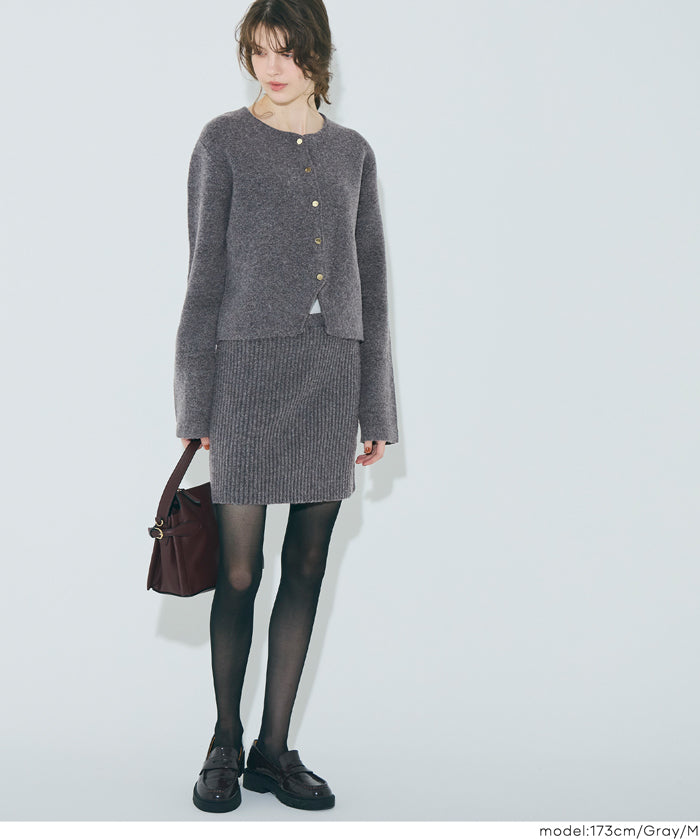 縮絨針織迷你裙 可配套