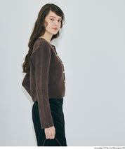 縮絨針織金釦開襟外套 可配套