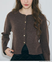 縮絨針織金釦開襟外套 可配套