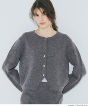 縮絨針織金釦開襟外套 可配套