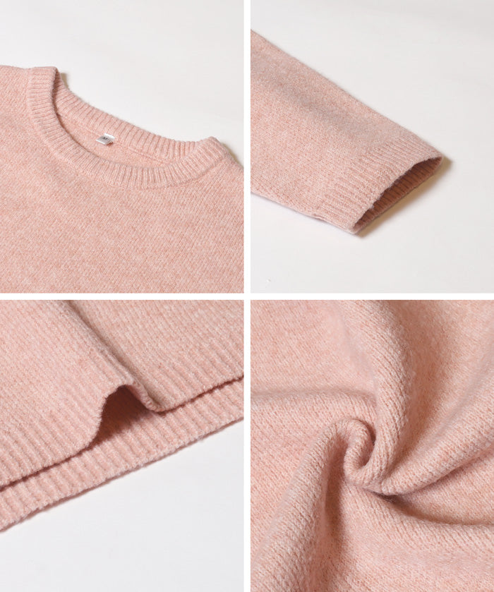 厚實短版針織毛衣