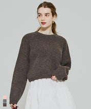 厚實短版針織毛衣