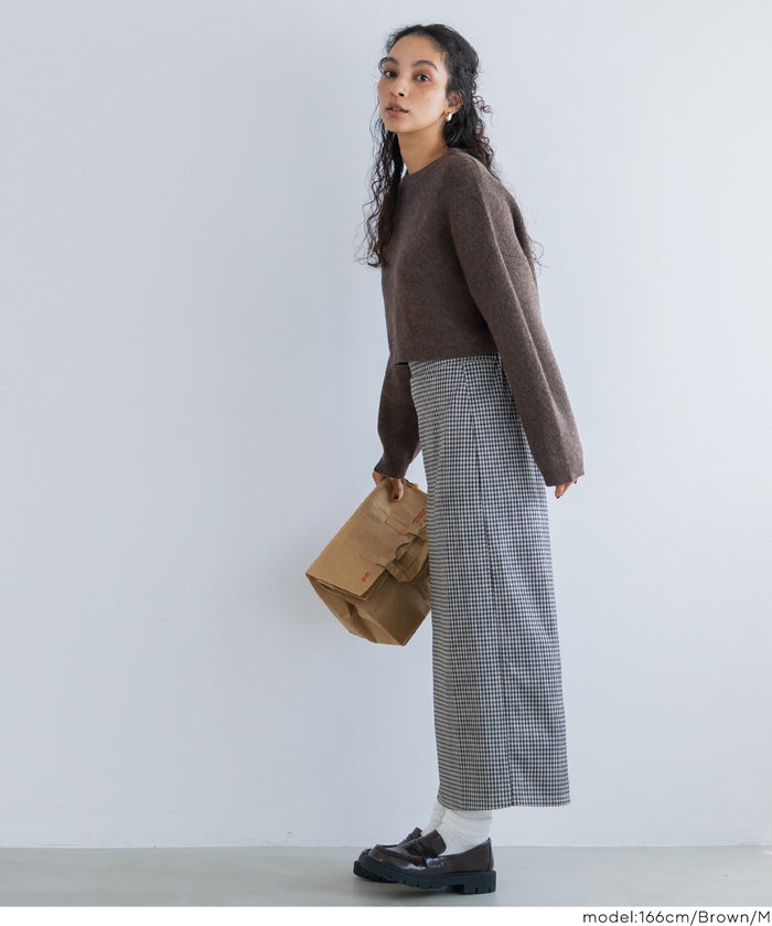 厚實短版針織毛衣