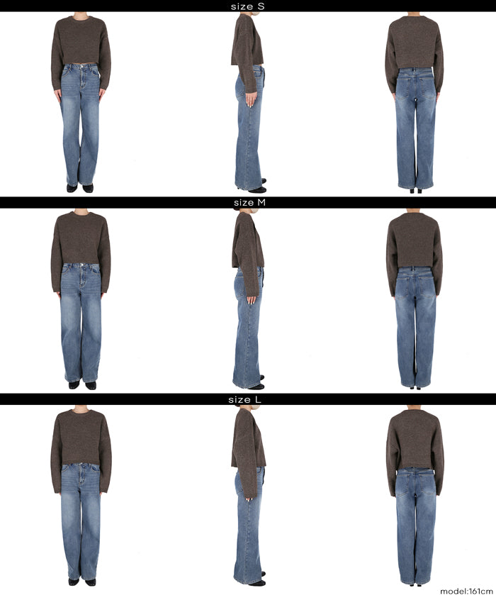 厚實短版針織毛衣