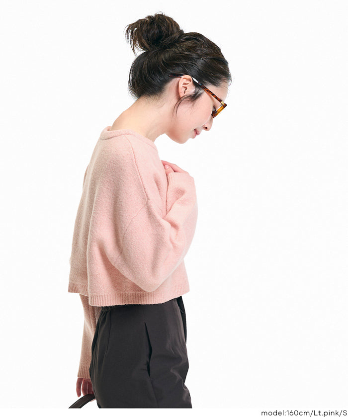 厚實短版針織毛衣