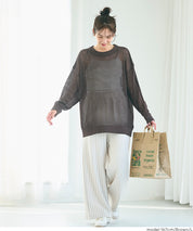 透膚長袖針織上衣