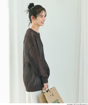 透膚長袖針織上衣