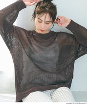 透膚長袖針織上衣