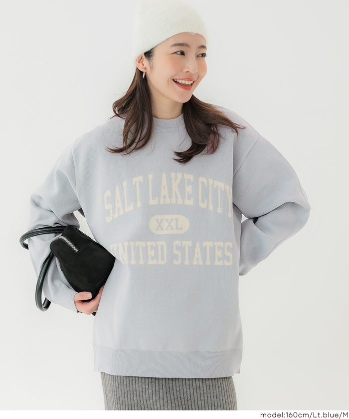 LOGO空氣感針織上衣