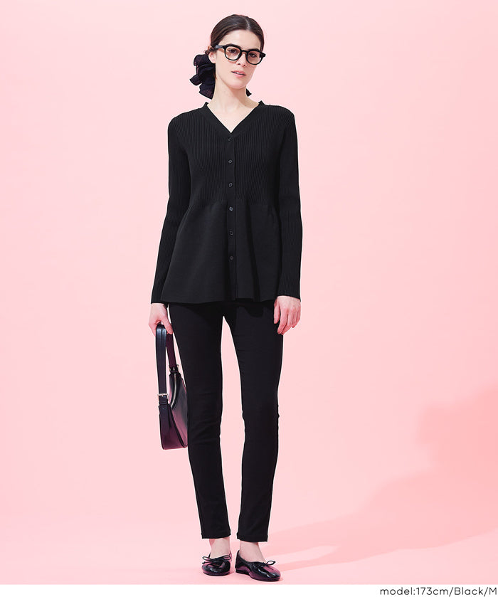 荷葉邊下擺針織長版上衣