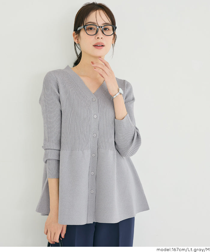 荷葉邊下擺針織長版上衣