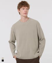 立體羅紋圓領針織上衣