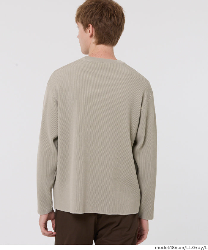 立體羅紋圓領針織上衣